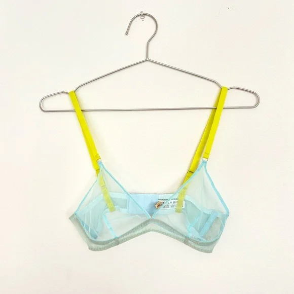 Zhilyova mesh bralette - unnamed blue sheer - 34B - EUC